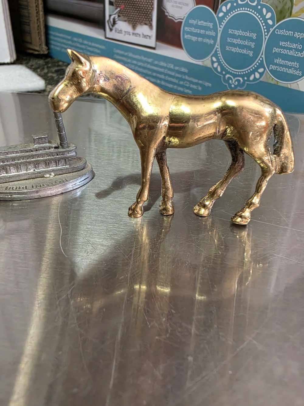 Brass Horse Figurine - Gold Decorative Accent